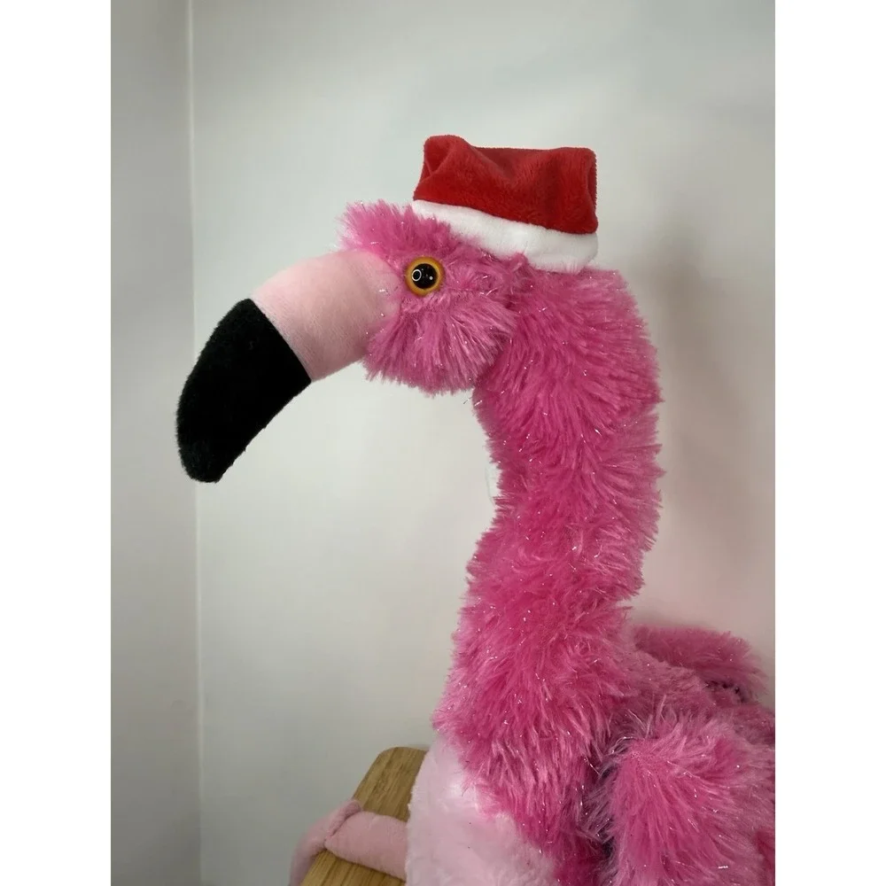 Dan Dee Singing Flamingo Macarena Christmas Animated Santa Hat Plush WORKS Video
